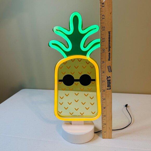 Neon Pineapple Shaped LED Table Light With Sunglasses Home Decor & Party Decor - Picture 2 of 7